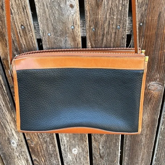 Vintage Dooney Bourke Purse 90s Crossbody Black Pebbled Leather USA Shoulder Bag - Picture 11 of 14